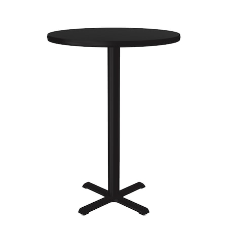 Correll Round Standing Height Cafe Bistro and Breakroom Pedestal Table, High Pressure Laminate Top BXB24R-07